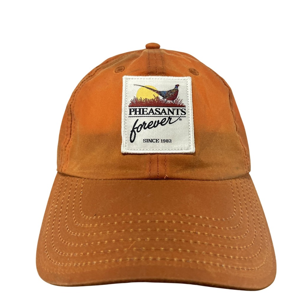 Orvis Slideback Hat Orange Rooster Booster Pheasants Forever Patch Oil Skin Cap